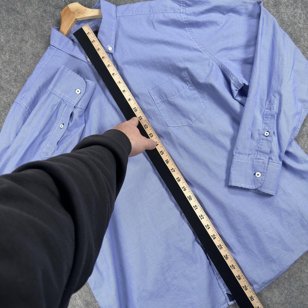 UNTUCKit Rossese Shirt Mens 2XL Blue Check Regular Fit Button Down Long Sleeve - Picture 4 of 15